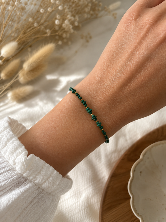 Bracelet en Malachite Naturelle – Création Artisanale