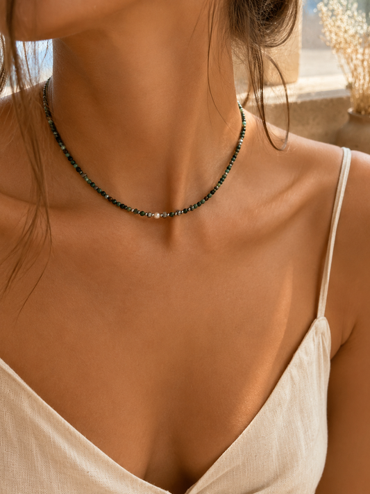 Collier Turquoise Africaine - Argenté