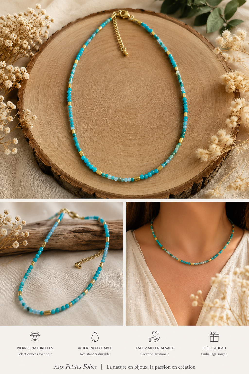 Collier Apatite Création - Clémence