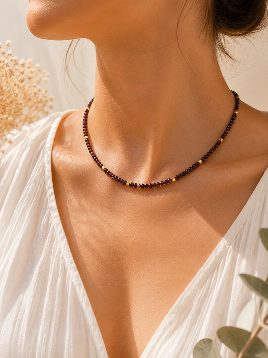 Collier création Grenat