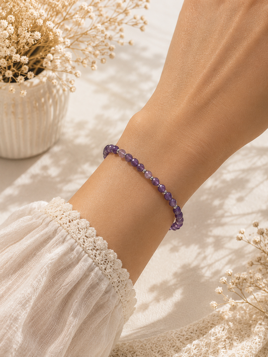 Bracelet en Améthyste Naturelle – Sérénité, Harmonie & Apaisement