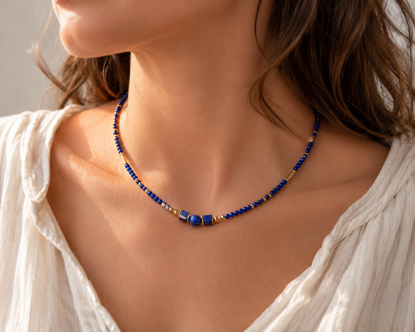Collier création en Lapis-lazuli