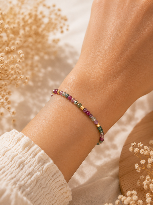 Bracelet création en tourmaline rose