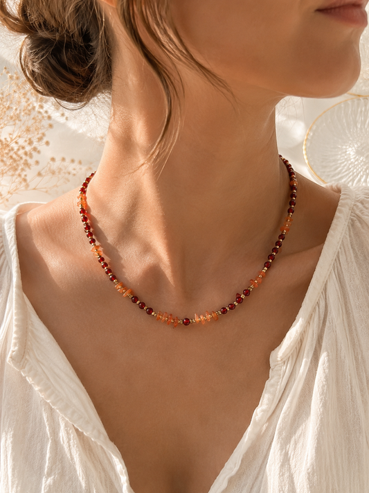 Collier Cornaline doré