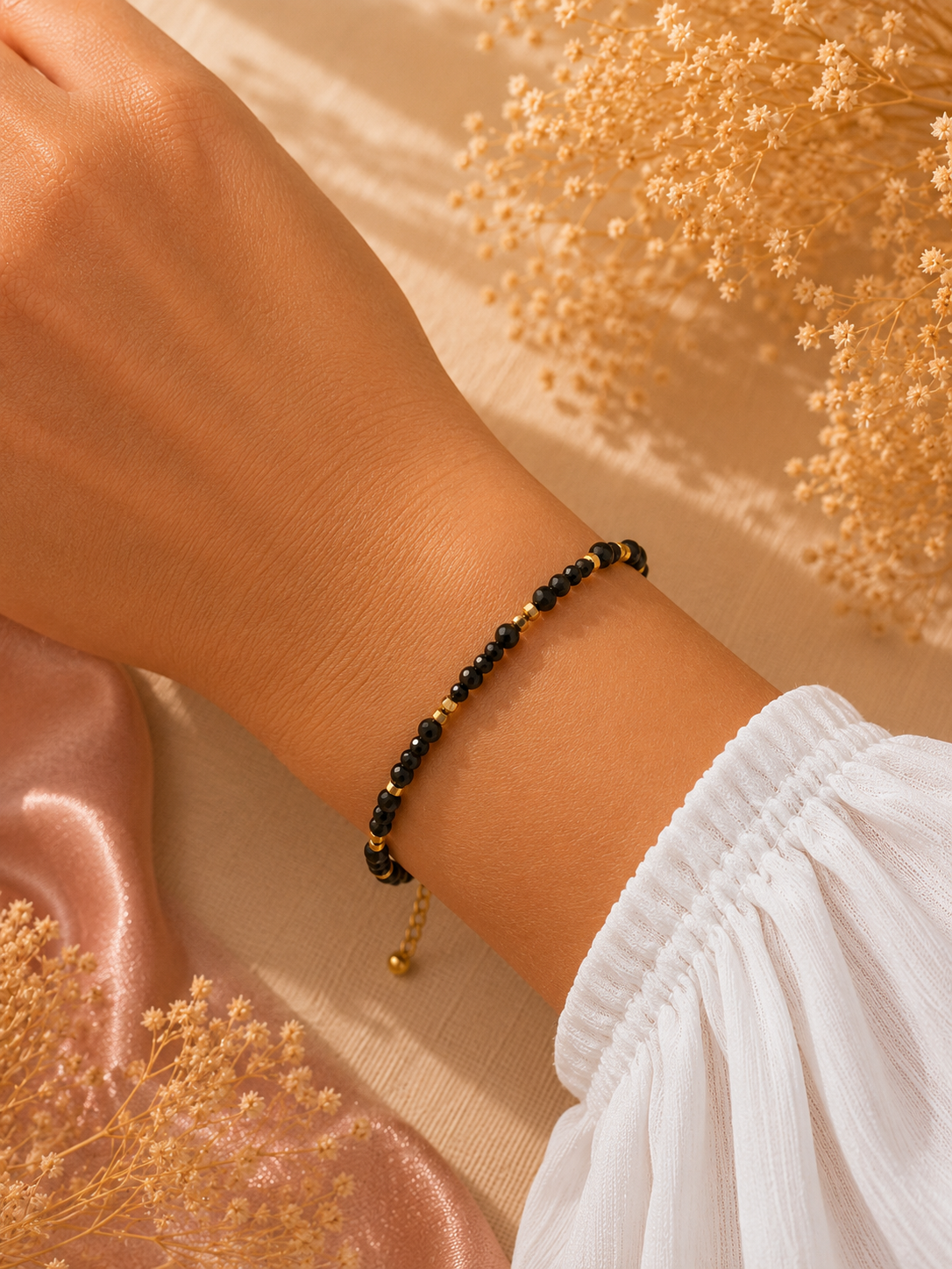 Bracelet création en spinelle noir