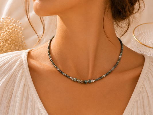 Collier Turquoise Africaine argenté
