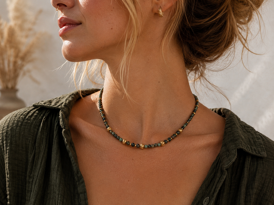 Collier Turquoise Africaine doré