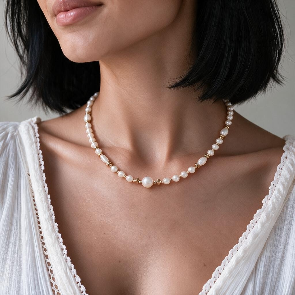 Collier en Perles de Culture d’Eau Douce – Création