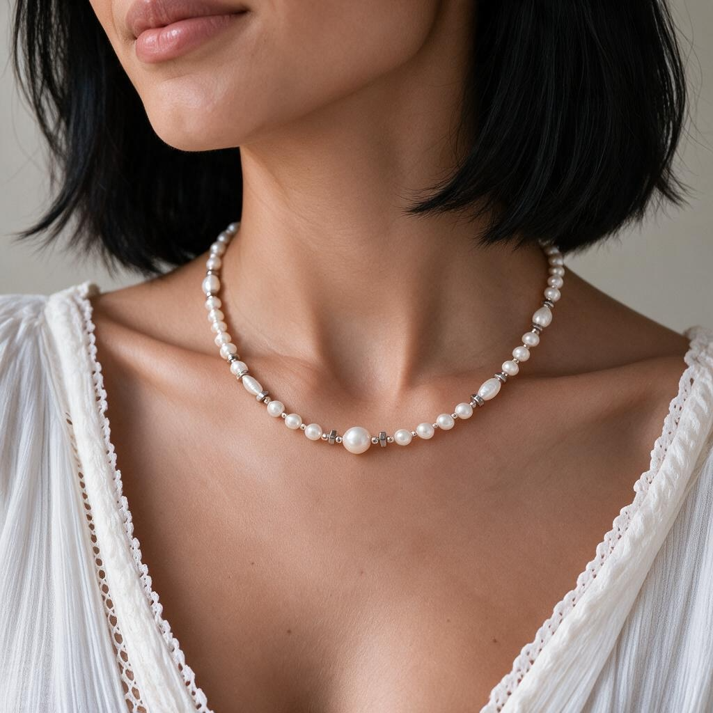 Collier en Perles de Culture d’Eau Douce – Création
