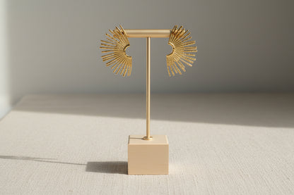 Boucles d'oreilles demi soleils dorées