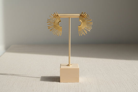 Boucles d'oreilles demi soleils dorées