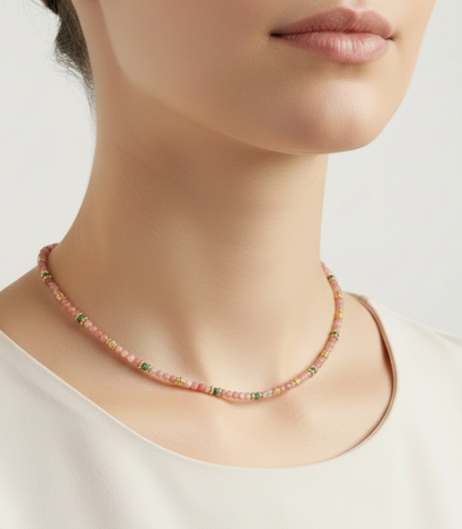 Collier agate rose