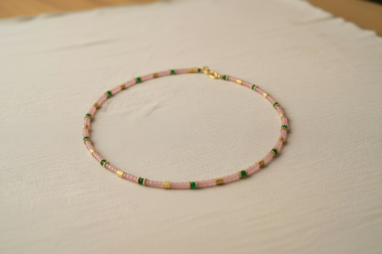 Collier agate rose