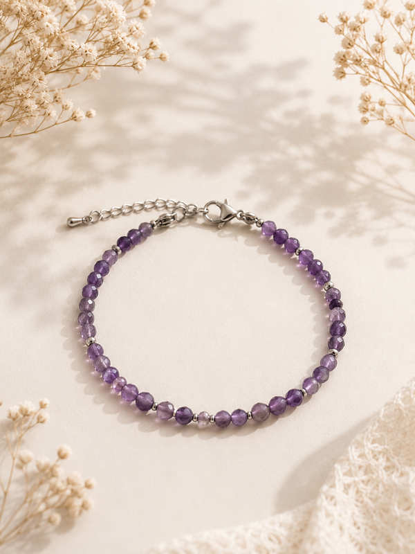 Bracelet en Améthyste Naturelle – Sérénité, Harmonie & Apaisement