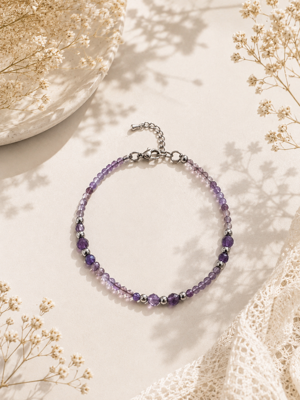 Bracelet en Améthyste Naturelle – Sérénité, Harmonie & Apaisement