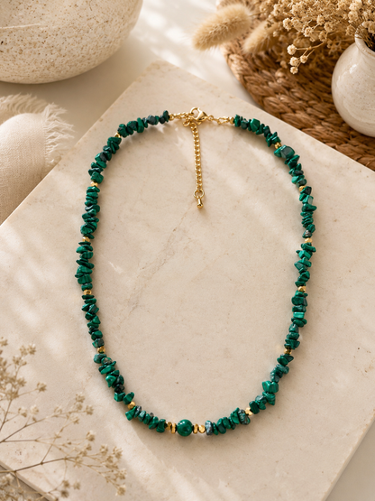 Collier Malachite Création - Dorée