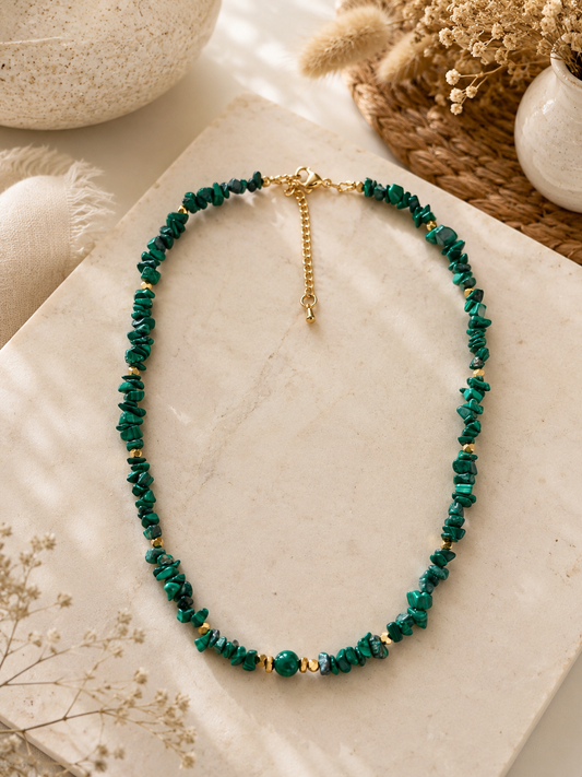 Collier Malachite Création - Dorée