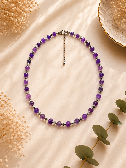 Collier création Améthyste en pierre naturelle