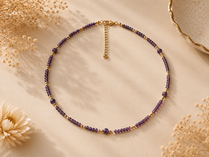 Collier création en améthyste