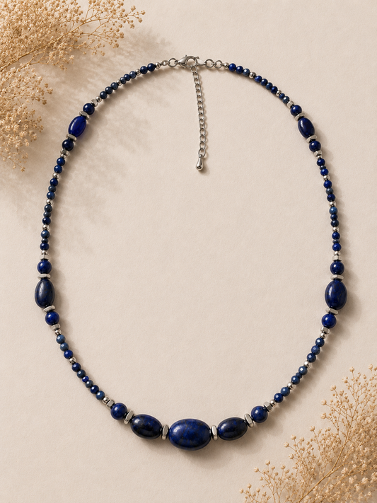 Collier Lapis Lazuli argenté