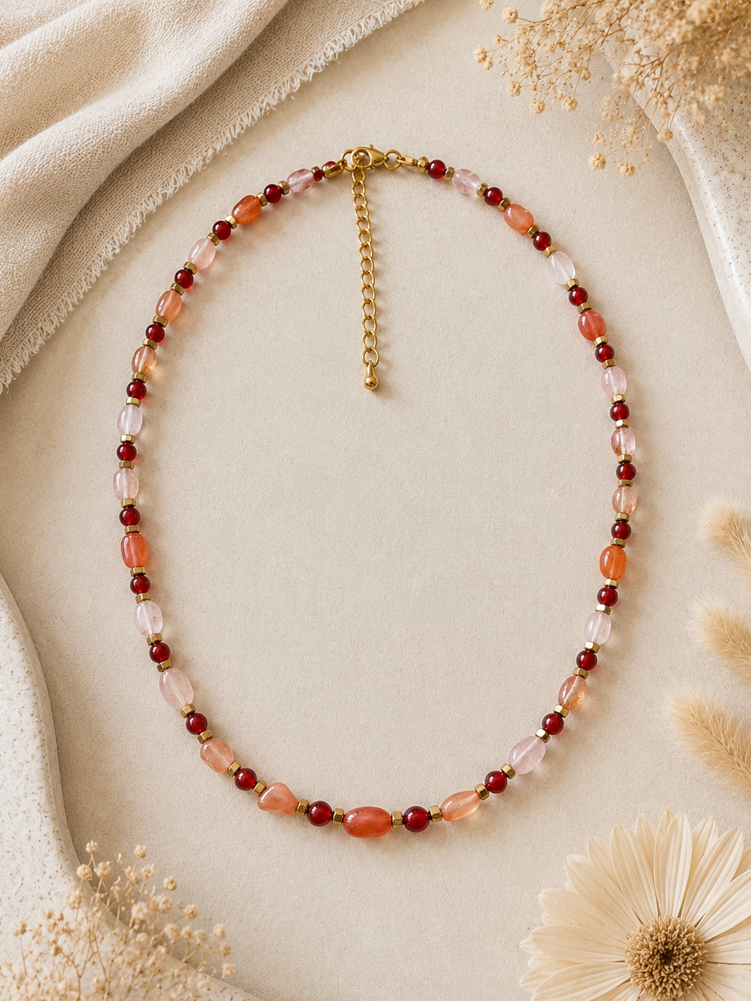Collier Cornaline doré
