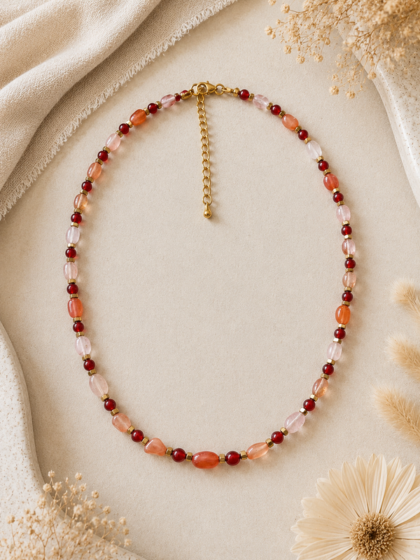 Collier Cornaline doré