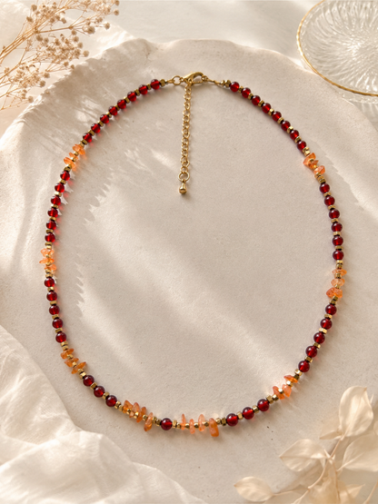 Collier Cornaline doré