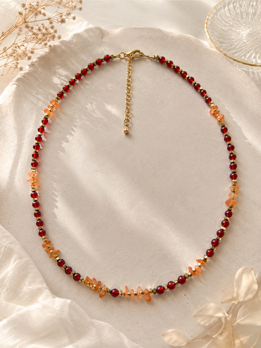 Collier Cornaline doré