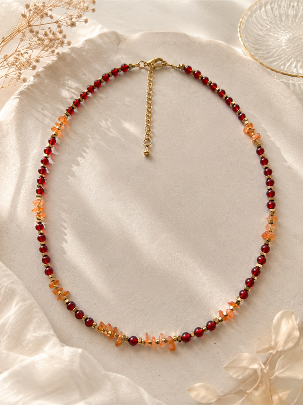 Collier Cornaline doré