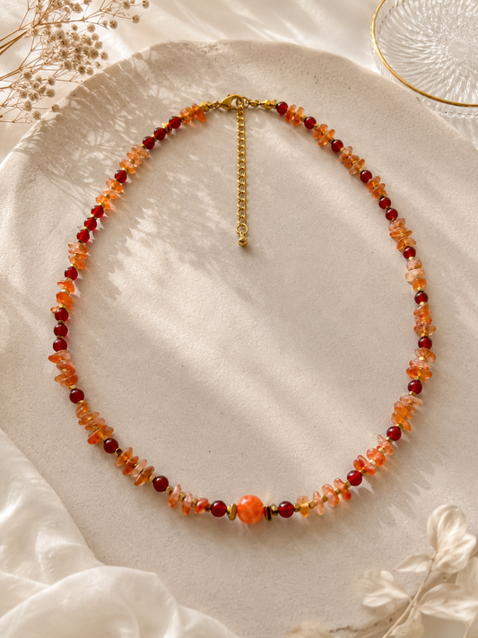 Collier Cornaline doré