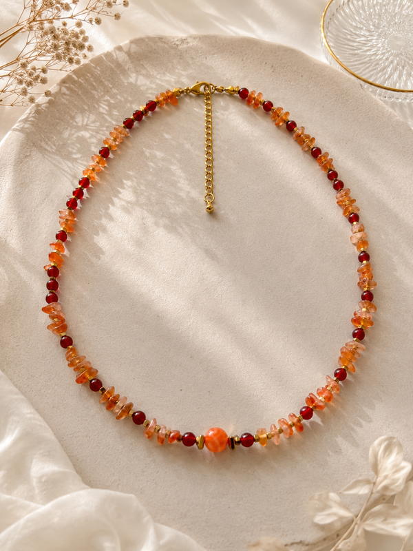 Collier Cornaline doré