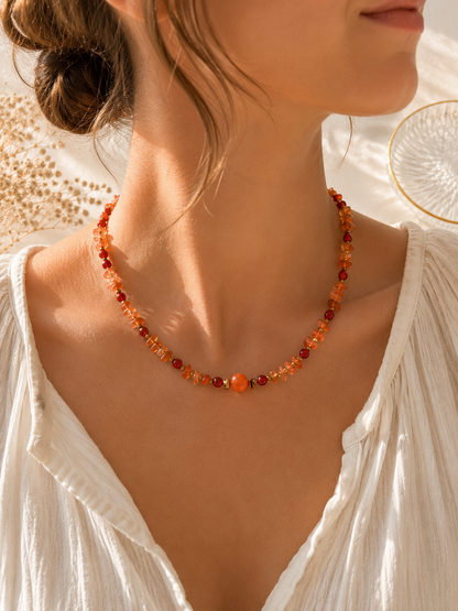 Collier Cornaline doré