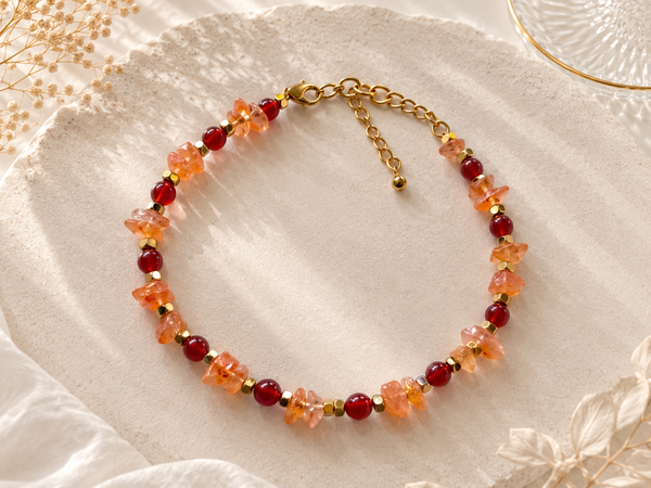 Bracelet Cornaline création doré