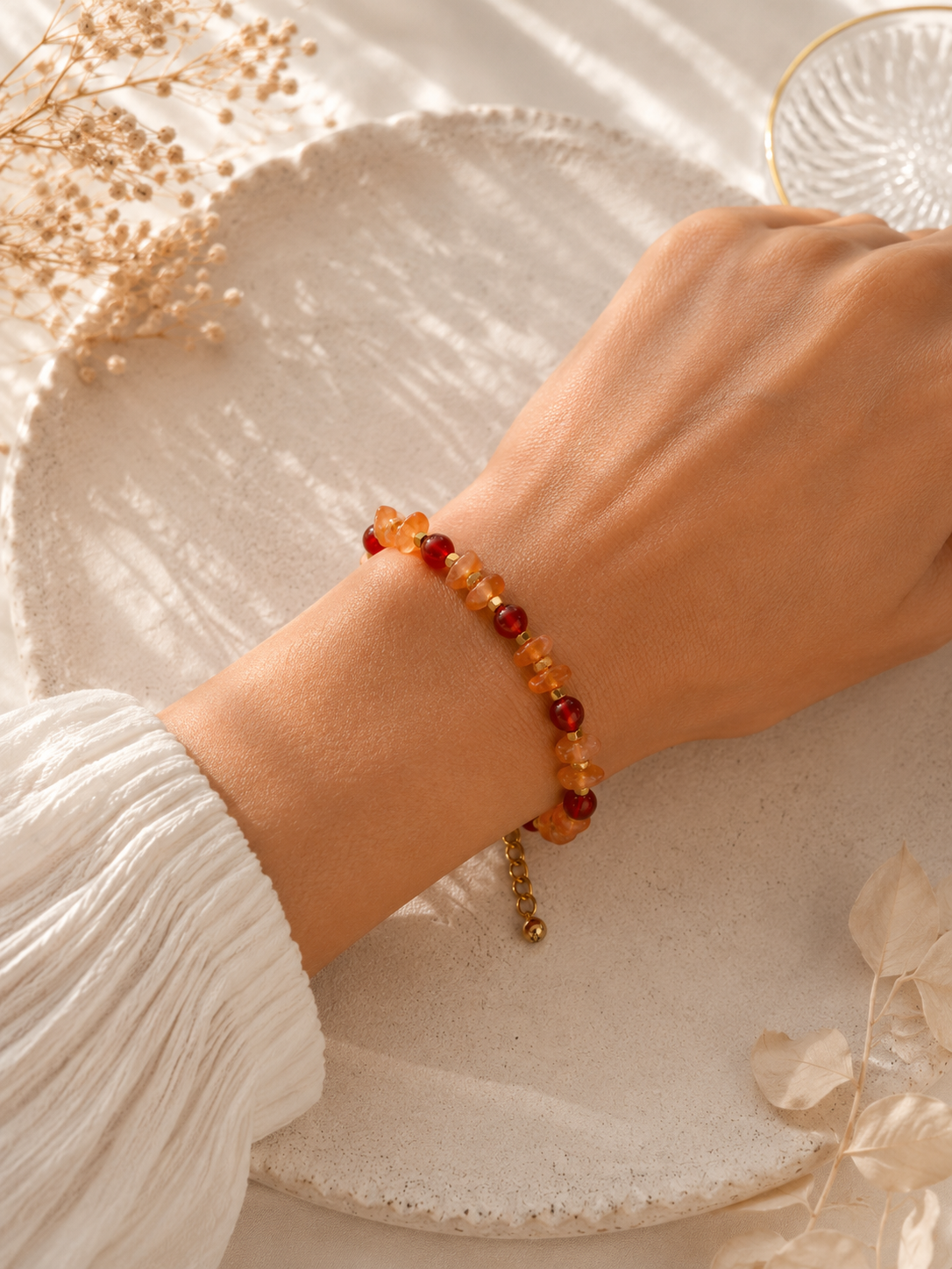 Bracelet Cornaline création doré