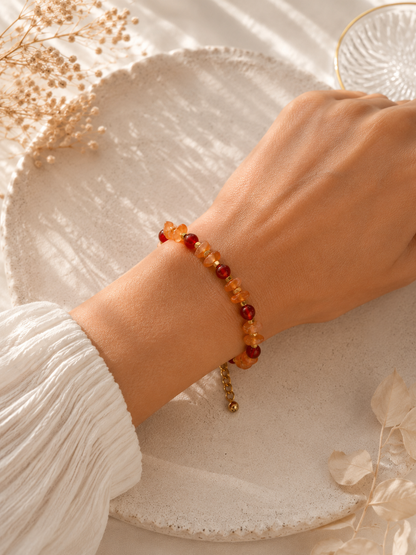 Bracelet Cornaline création doré