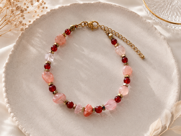 Bracelet Cornaline création doré