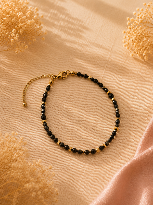 Bracelet création en spinelle noir