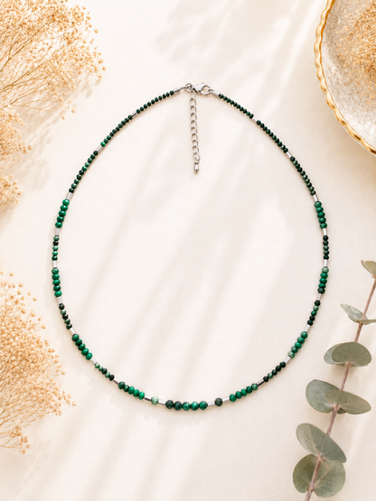 Collier création Malachite facettée