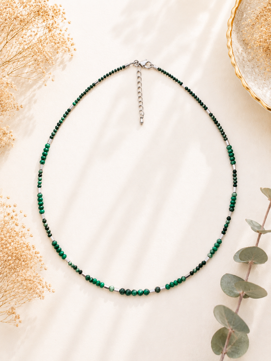 Collier création Malachite facettée