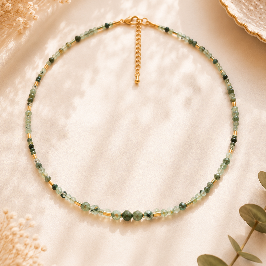 Collier création en quartz vert