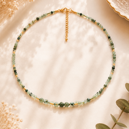 Collier création en quartz vert
