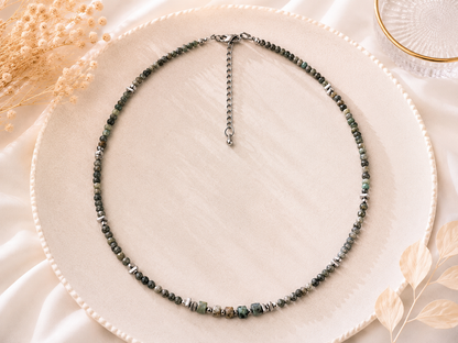 Collier Turquoise Africaine argenté