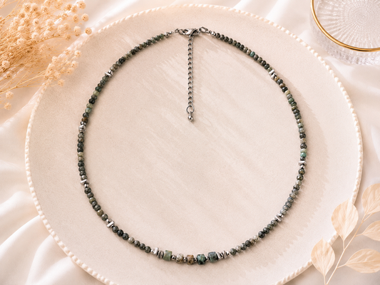 Collier Turquoise Africaine argenté