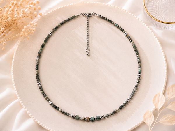 Collier Turquoise Africaine argenté