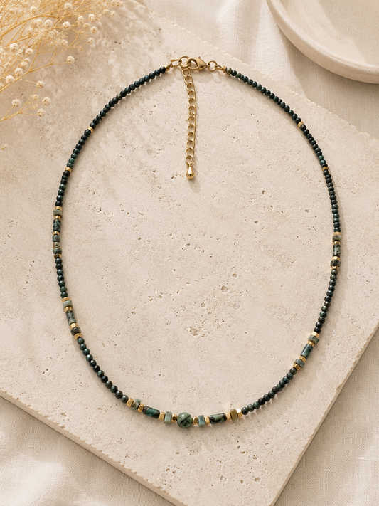 Collier Turquoise Africaine doré