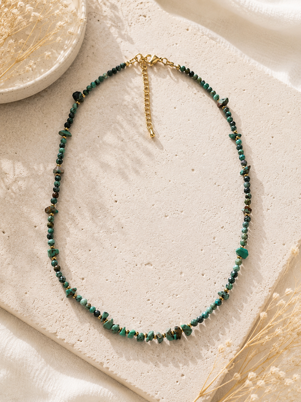 Collier Turquoise Africaine doré