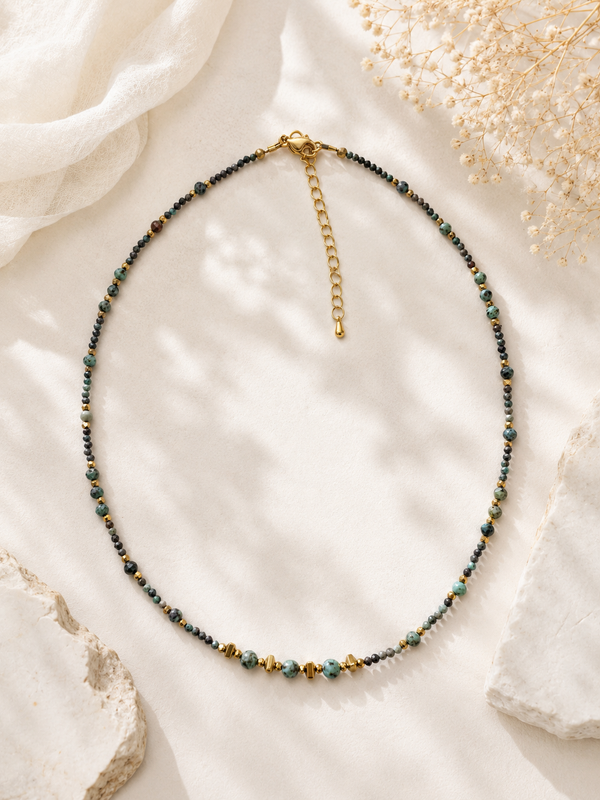 Collier Turquoise Africaine doré