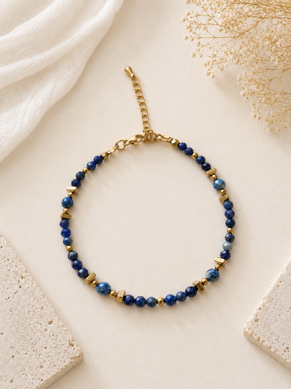Bracelet Lapis Lazuli - Doré