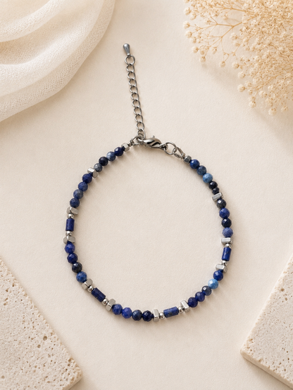 Bracelet Lapis Lazuli - Argenté