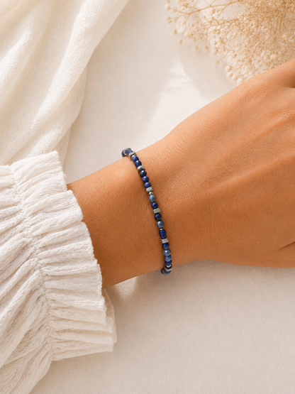 Bracelet Lapis Lazuli - Argenté